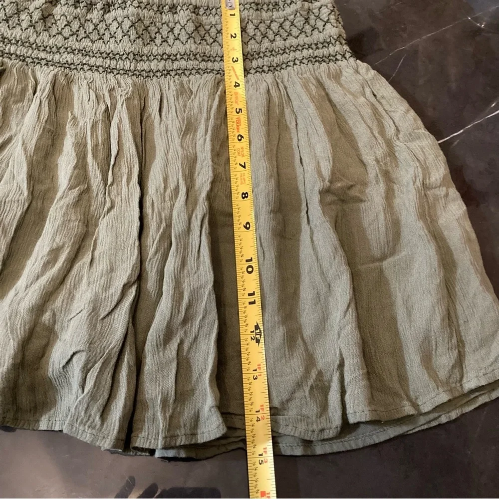 Y2k Abercrombie & Fitch Green Smocked Mini Skirt Women’s Size Small Boho,90’s